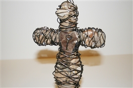 Rock Filled Wire 8" Cross- Faith