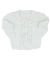 White Ruffled Cardigan