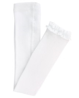 White Footless Ruffle Tights