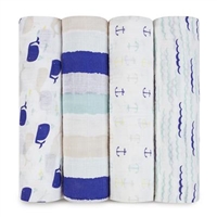 Swaddles 4 pk. Classic Swaddles- High Seas